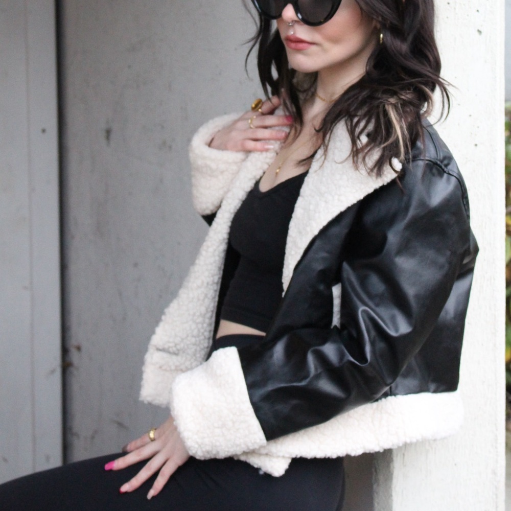 Women's Shearling Faux Leather Jacket